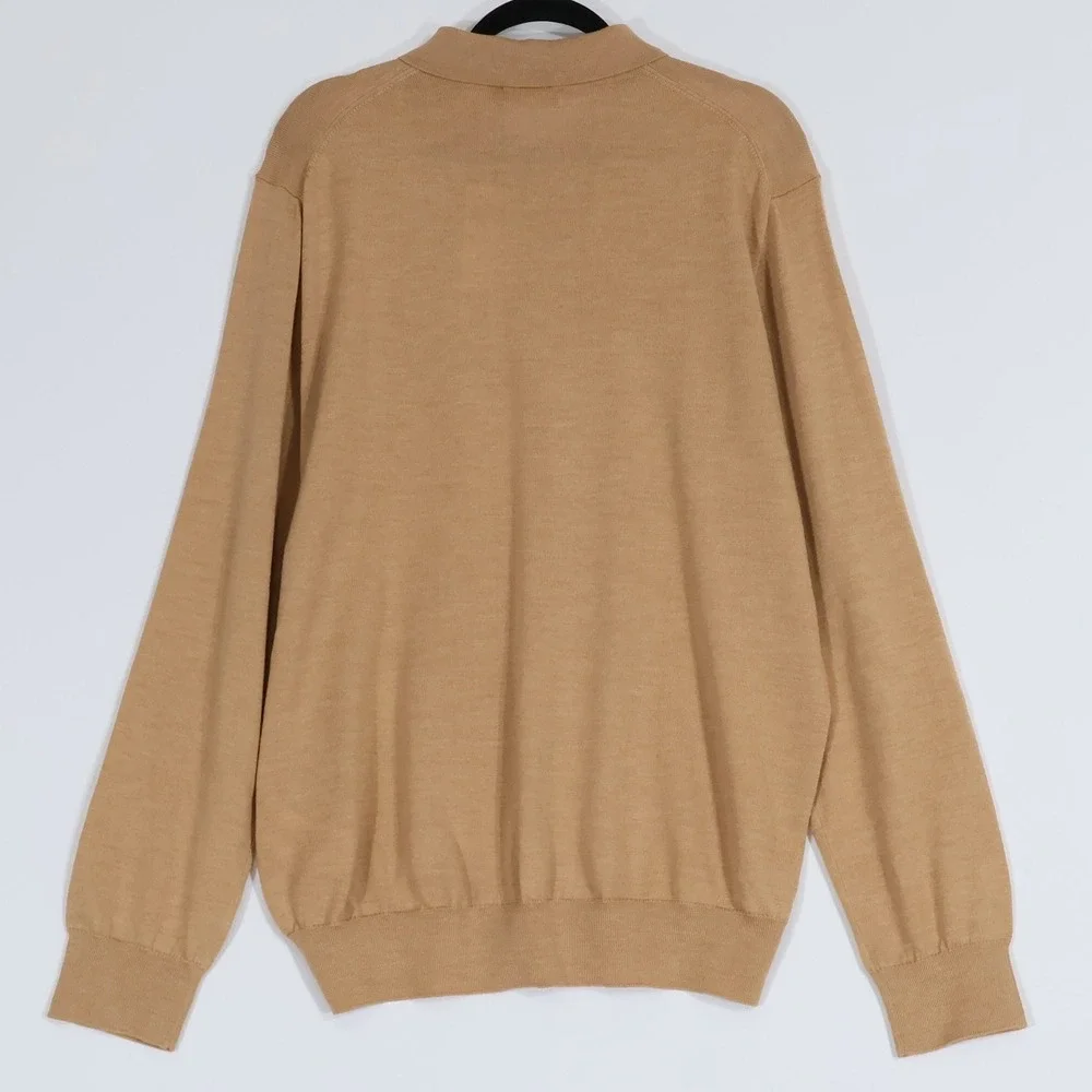 Polo Ralph Lauren Wool Polo Sweater Mens XL Brown Classic Preppy Luxury $85 NWT